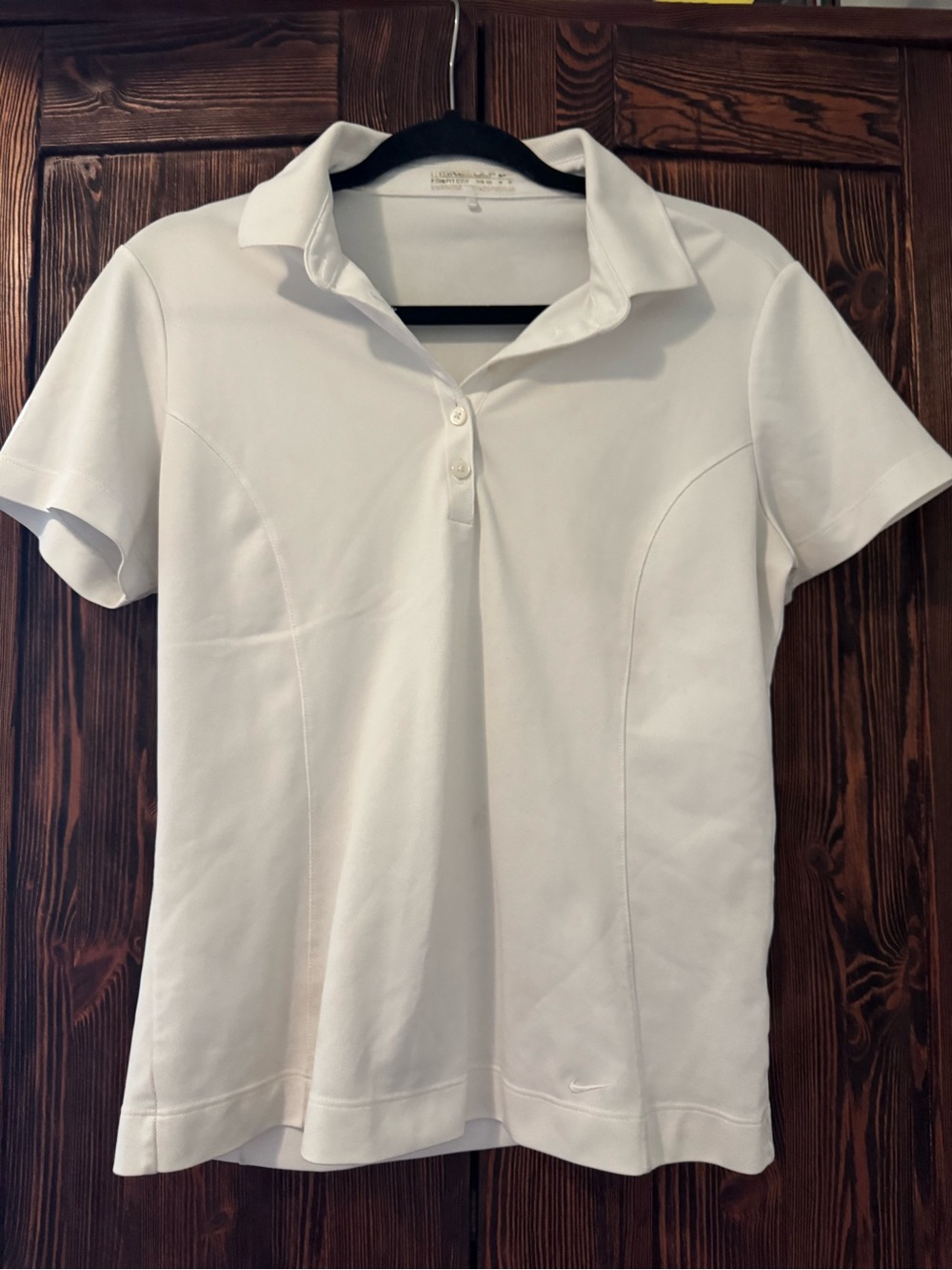 White Nike Short-Sleeve Polo Top
